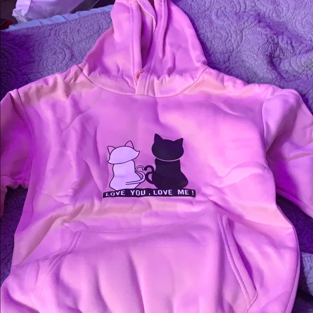Pink cat hoodie